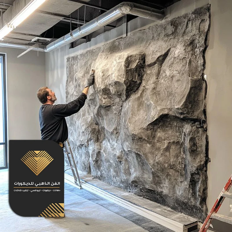 فني تركيب ديكورات بديل الحجر حي البساتين بجدة