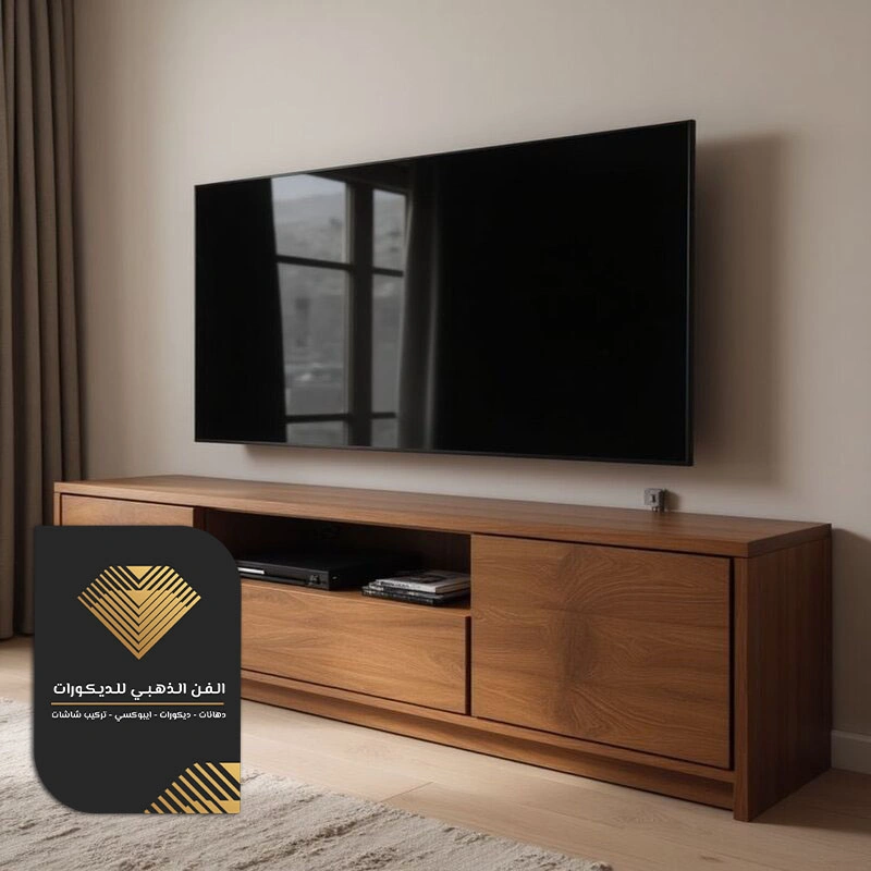 طاولة تلفزيون خشب بني جدة حي الرحاب
